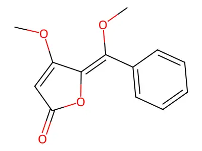 2(5H)-Furanone, 4-methoxy-5-(methoxyphenylmethylene)-, (E)- structure