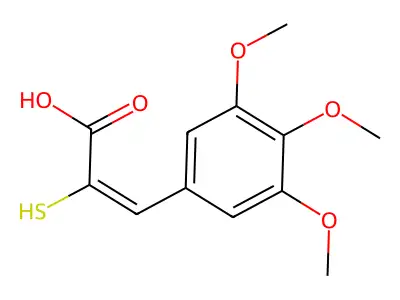 2-Sulfanyl-3-(3,4,5-trimethoxyphenyl)prop-2-enoic acid structure