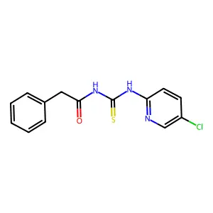 N-[(5-chloropyridin-2-yl)carbamothioyl]-2-phenylacetamide structure