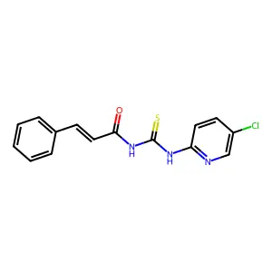 (E)-N-[(5-chloropyridin-2-yl)carbamothioyl]-3-phenylprop-2-enamide structure