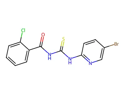 N-[(5-bromopyridin-2-yl)carbamothioyl]-2-chlorobenzamide structure