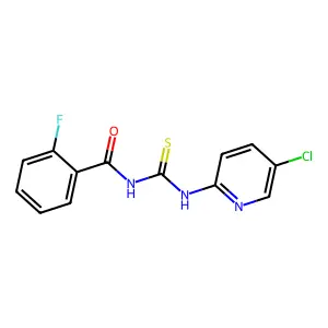 N-[(5-chloropyridin-2-yl)carbamothioyl]-2-fluorobenzamide structure