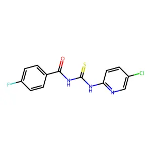 N-[(5-chloropyridin-2-yl)carbamothioyl]-4-fluorobenzamide structure