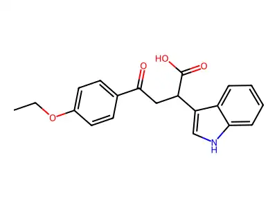 4-(4-ethoxyphenyl)-2-(1H-indol-3-yl)-4-oxobutanoic acid structure