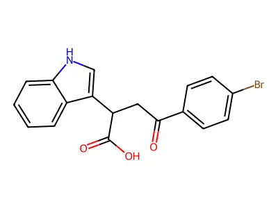 alpha-[2-(4-Bromophenyl)-2-oxoethyl]-1H-indole-3-acetic acid structure