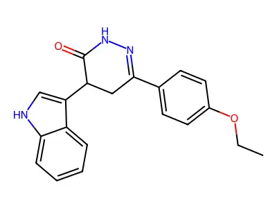 6-(4-ethoxyphenyl)-4-(1H-indol-3-yl)-2,3,4,5-tetrahydropyridazin-3-one structure