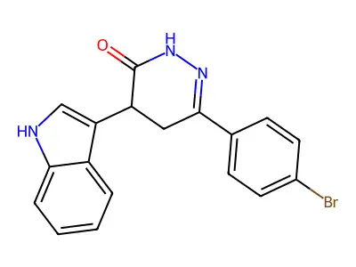 6-(4-bromophenyl)-4-(1H-indol-3-yl)-4,5-dihydro-3(2H)-pyridazinone structure