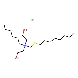 1-Hexanaminium, N,N-bis(2-hydroxyethyl)-N-((octylthio)methyl)-, chloride (1:1) structure
