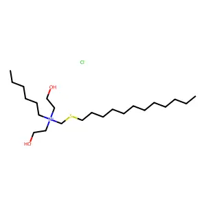 1-Hexanaminium, N-((dodecylthio)methyl)-N,N-bis(2-hydroxyethyl)-, chloride structure