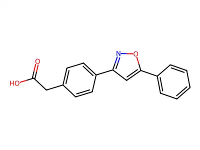 Benzeneacetic acid, 4-(5-phenyl-3-isoxazolyl)- structure