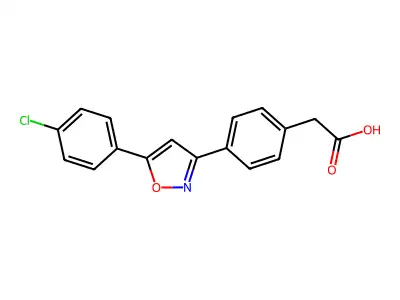 Benzeneacetic acid, 4-(5-(4-chlorophenyl)-3-isoxazolyl)- structure