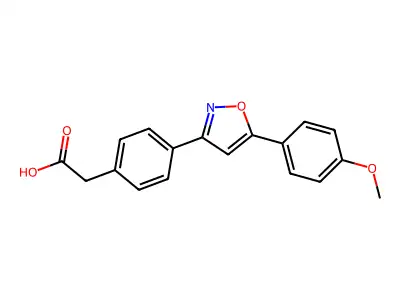 Benzeneacetic acid, 4-(5-(4-methoxyphenyl)-3-isoxazolyl)- structure