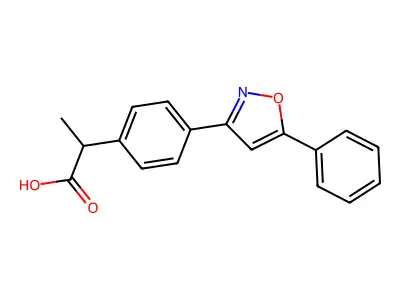 Benzeneacetic acid, alpha-methyl-4-(5-phenyl-3-isoxazolyl)- structure