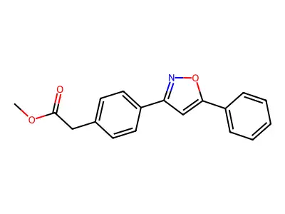 Benzeneacetic acid, 4-(5-phenyl-3-isoxazolyl)-, methyl ester structure