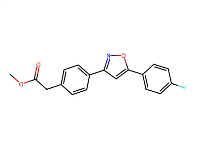 Benzeneacetic acid, 4-(5-(4-fluorophenyl)-3-isoxazolyl)-, methyl ester structure