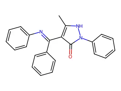 4-(alpha-Anilinobenzylidene)-3-methyl-1-phenyl-2-pyrazolin-5-one structure