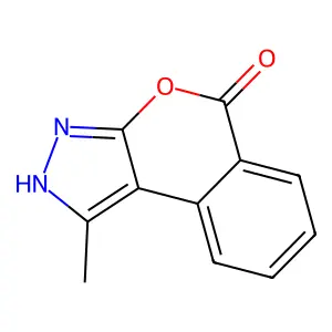 1-Methyl[2]benzopyrano[3,4-C]pyrazol-5(3h)-One structure