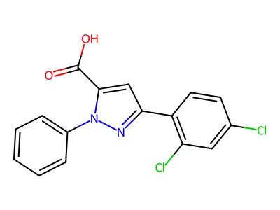 3-(2,4-Dichlorophenyl)-1-phenyl-1H-pyrazole-5-carboxylic acid structure