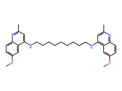 N,N'-bis(6-methoxy-2-methylquinolin-4-yl)nonane-1,9-diamine structure