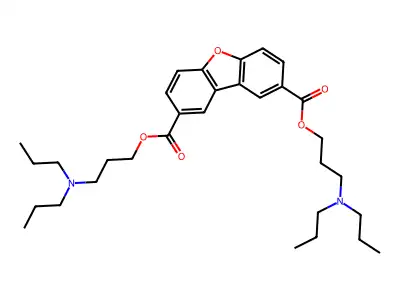 Bis(3-(dipropylamino)propyl) dibenzo(b,d)furan-2,8-dicarboxylate structure