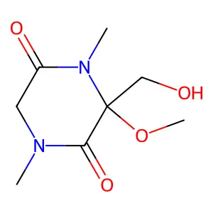 3-(Hydroxymethyl)-3-methoxy-1,4-dimethylpiperazine-2,5-dione structure