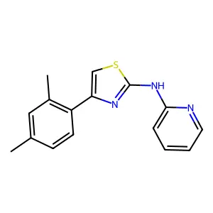 4-(2,4-dimethylphenyl)-N-pyridin-2-yl-1,3-thiazol-2-amine structure
