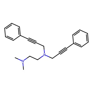N-{2-[bis(3-phenyl-2-propynyl)amino]ethyl}-N,N-dimethylamine structure