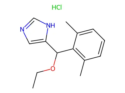 1H-Imidazole, 4-((2,6-dimethylphenyl)ethoxymethyl)-, monohydrochloride structure