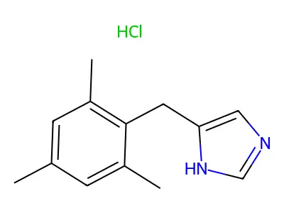 1H-Imidazole, 4-((2,4,6-trimethylphenyl)methyl)-, monohydrochloride structure