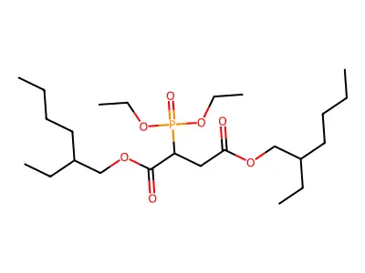 Bis(2-ethylhexyl) 2-diethoxyphosphorylbutanedioate structure
