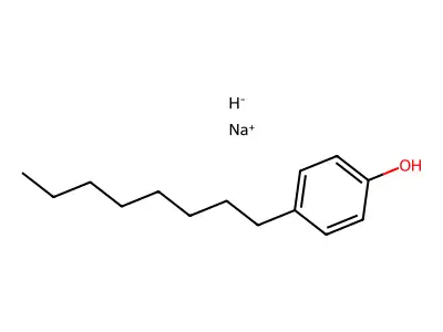 Sodium p-octylphenolate structure