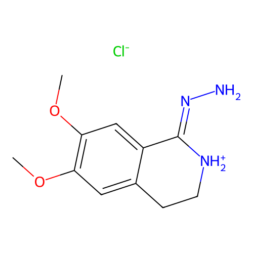 1(2H)-Isoquinolinone, 3,4-dihydro-6,7-dimethoxy-, hydrazone, monohydrochloride structure