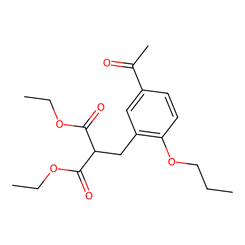 Diethyl (5-acetyl-2-propoxybenzyl)propanedioate structure