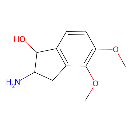 2-amino-4,5-dimethoxy-2,3-dihydro-1H-inden-1-ol structure