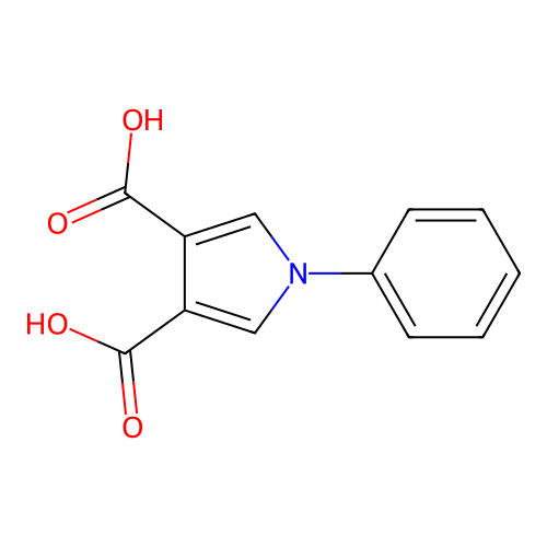 1-Phenylpyrrole-3,4-dicarboxylic acid structure