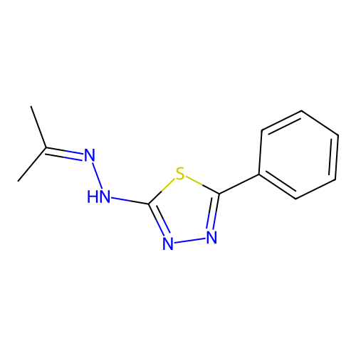 Acetone (5-phenyl-1,3,4-thiadiazol-2-yl)hydrazone structure