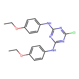 6-chloro-N,N'-bis(4-ethoxyphenyl)-1,3,5-triazine-2,4-diamine structure