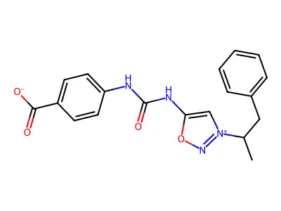 Sydnone imine, N-(((4-carboxyphenyl)amino)carbonyl)-3-(1-methyl-2-phenylethyl)- structure