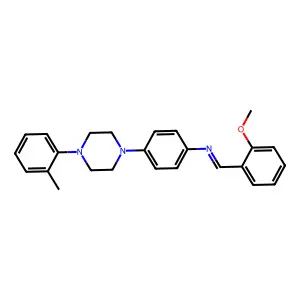 N-((2-Methoxyphenyl)methylene)-4-(4-(2-methylphenyl)-1-piperazinyl)benzenamine structure