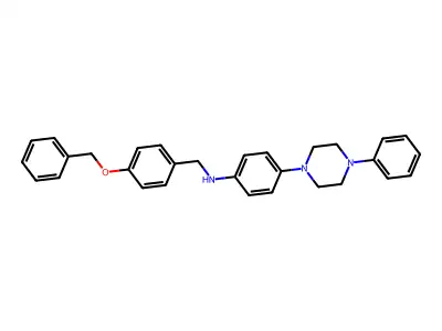 Benzenemethanamine, 4-(phenylmethoxy)-N-(4-(4-phenyl-1-piperazinyl)phenyl)- structure