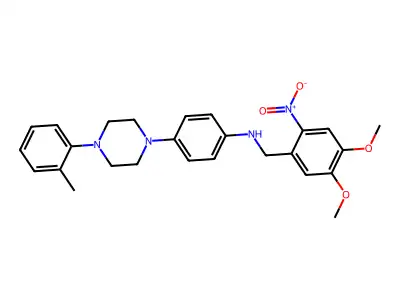 Benzenemethanamine, 4,5-dimethoxy-N-(4-(4-(2-methylphenyl)-1-piperazinyl)phenyl)-2-nitro- structure