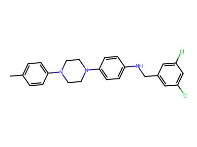 Benzenemethanamine, 3,5-dichloro-N-(4-(4-(4-methylphenyl)-1-piperazinyl)phenyl)- structure