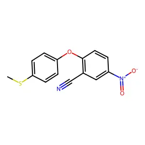 Benzonitrile, 2-(4-(methylthio)phenoxy)-5-nitro- structure