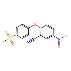 Benzonitrile, 2-(4-(methylsulfonyl)phenoxy)-5-nitro- structure