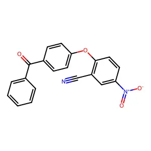Benzonitrile, 2-(4-benzoylphenoxy)-5-nitro- structure