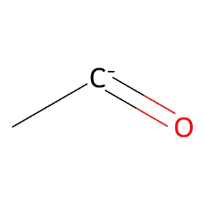 Acetaldehyde, ion(1-) structure