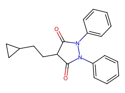 3,5-Pyrazolidinedione, 4-(2-cyclopropylethyl)-1,2-diphenyl- structure