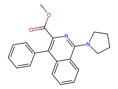 3-Isoquinolinecarboxylic acid, 4-phenyl-1-(1-pyrrolidinyl)-, methyl ester structure