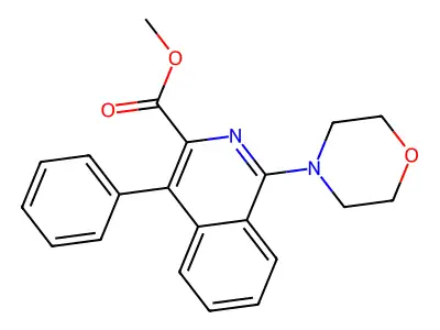 3-Isoquinolinecarboxylic acid, 1-(4-morpholinyl)-4-phenyl-, methyl ester structure