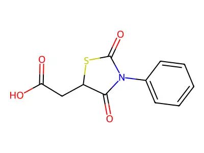 2-(2,4-Dioxo-3-phenyl-1,3-thiazolidin-5-yl)acetic acid structure